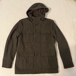 Banana Republic Men's hooded Military Field Jacket in Forest Green